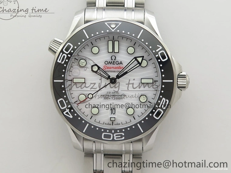 0202 Seamaster Diver 300M ORF 1:1 Best Edition Black Ceramic White Dial on SS Bracelet A Reliable 7865